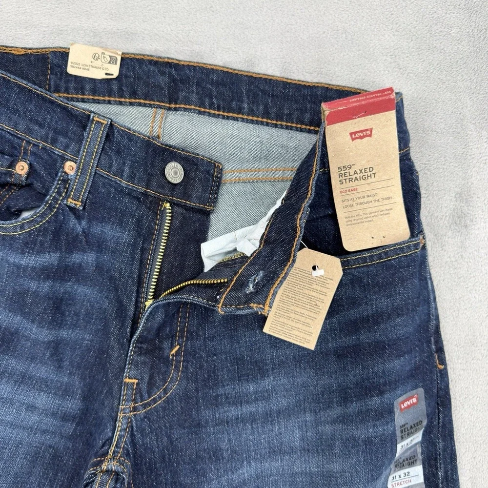 Levi's 559 Jeans Men's W31 L32 Relaxed Straight Loose Through Blue Denim NWT